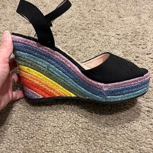 Size 5 rainbow wedges.